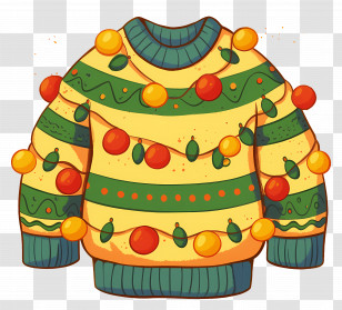 Ugly Christmas Sweater - Festive Sweater With Lights Transparent PNG