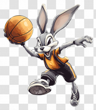 Bugs Bunny - Cartoon Rabbit Playing Basketball Transparent PNG