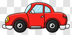 Red Car - Red Cartoon Car Illustration Transparent PNG