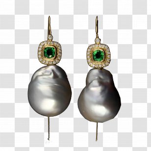 Ball Stud Earrings Somlo - London - LONDON South Sea PearlEmerald Transparent PNG