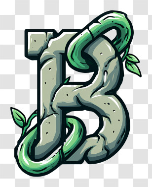 Broken Chain - Stone Letter B With Vines Transparent PNG