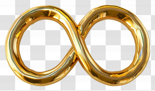Golden Infinity Symbol - Gold Infinity Symbol With Elegant Design Transparent PNG