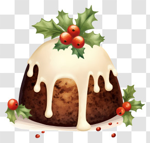 White Chocolate Mousse Cake - Christmas Pudding Illustration Transparent PNG