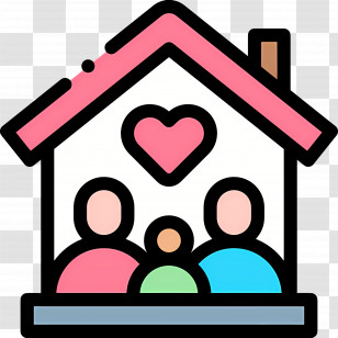Family - Family House With Heart Symbol Transparent PNG