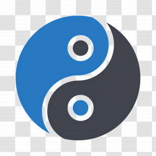 Yin Yang - Blue And Gray Yin-Yang Symbol Transparent PNG