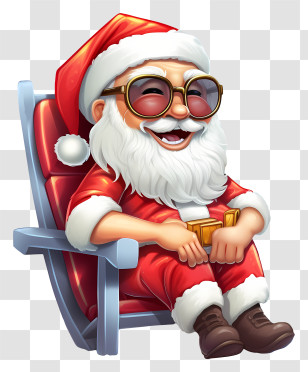 Christmas Elements - Jolly Santa Claus In Red Suit Transparent PNG