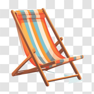 Deck Chair - Striped Deck Chair Transparent PNG