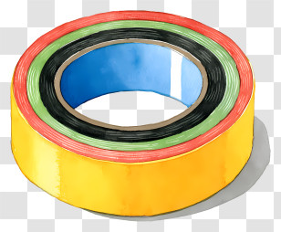 Tape Roll - Multicolor Adhesive Tape Roll Transparent PNG