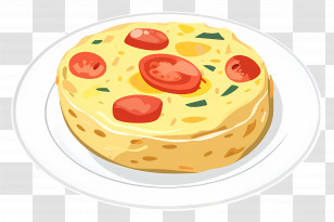 Spanish Omelet - Appetizing Omelet With Tomatoes Transparent PNG
