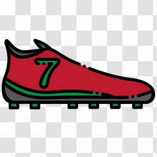 Football Boots - Red Soccer Shoe With Number Transparent PNG