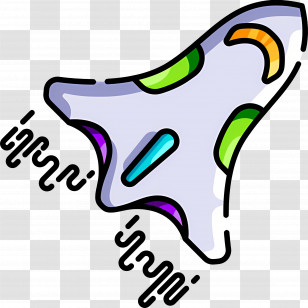 Spaceship - Colorful Space Rocket Transparent PNG