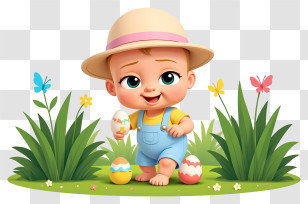 Boss Baby Celebrating Easter - Baby Easter Egg Hunt Transparent PNG