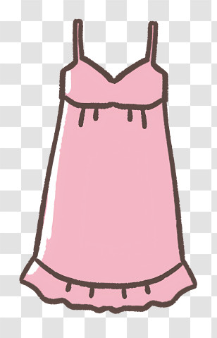 Icon - Pink Dress In Cartoon Style Transparent PNG