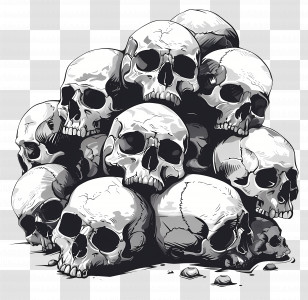 Pile Of Skulls - Pile Of Human Skulls Illustration Transparent PNG