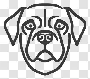 Mastiff - Dog Face Line Art Illustration Transparent PNG
