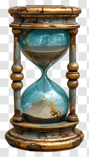 Hourglass - Antique Hourglass With Wooden Frame Transparent PNG