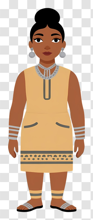 African Aboriginal Woman - Woman In Yellow Dress With Silver Jewelry Transparent PNG