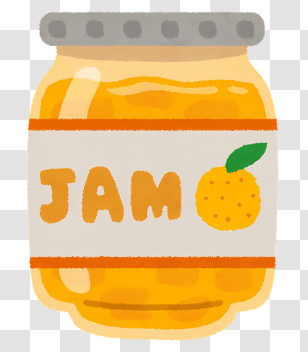 Fruit Jam - Illustrated Orange Jam Jar Transparent PNG