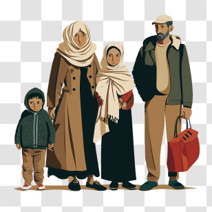 World Refugee Day
 - Illustration Of A Family Transparent PNG