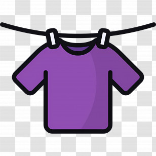 Hanging Cloth - Purple T-Shirt Hanging On Clothesline Transparent PNG