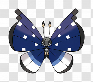 Vivillon - Blue Butterfly With Pattern Transparent PNG