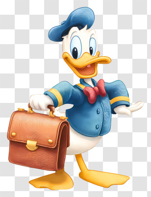 Donald Duck Holding Briefcase - Duck With Briefcase Transparent PNG