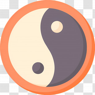 Yin Yang - Yin Yang Symbol With An Orange Border Transparent PNG