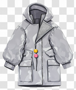 Gray Coat - Gray Hooded Jacket Transparent PNG