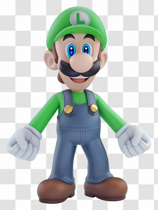 Luigi - Animated Cartoon Character In Green Overalls Transparent PNG