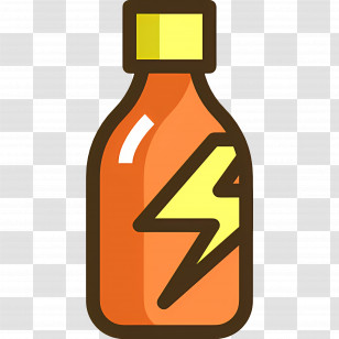 Energy Drink - Orange Energy Drink Bottle With Lightning Bolt Transparent PNG