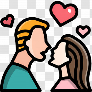 Wedding Couple - Romantic Couple With Hearts Transparent PNG