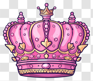 Crown Queen - Elegant Pink Royal Crown Transparent PNG