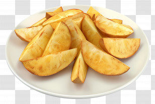 Potato Wedges - Tasty Potato Wedges On A White Plate Transparent PNG