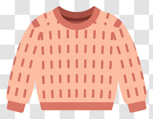 Clothing - Peach Knitted Sweater Design Transparent PNG