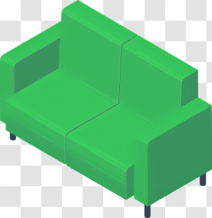 Icon - Stylish Green Sofa Design Transparent PNG