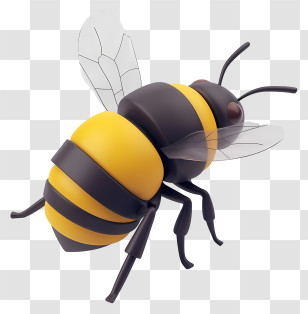 Bumblebee - Cartoon Bee With Yellow And Black Stripes Transparent PNG