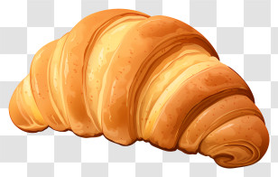 Croissant - Illustration Of A Delicious Golden Croissant Transparent PNG