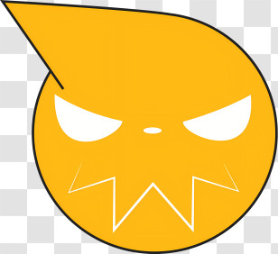 Soul Eater Logo - Yellow Cartoon Angry Face Illustration Transparent PNG