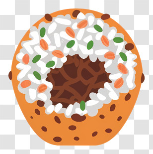 Bowl Of Rice - Cartoon Bagel With Seeds Transparent PNG