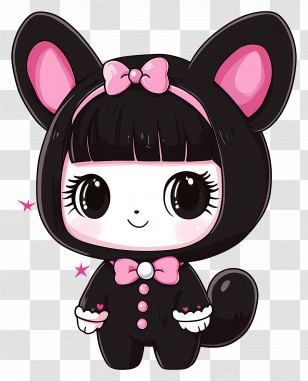Kuromi - Cute Chibi Character In Hoodie Transparent PNG