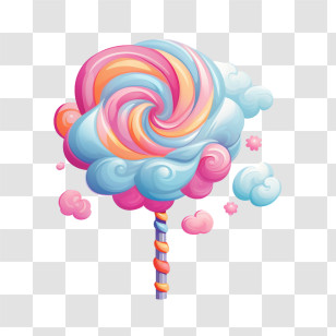Cotton Candy - Colorful Cotton Candy Treat Transparent PNG