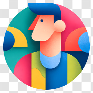 Job Icon - Colorful Portrait In Abstract Style Transparent PNG