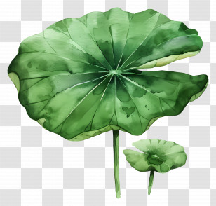 Lotus Leaf - Watercolor Lotus Leaf Illustration Transparent PNG