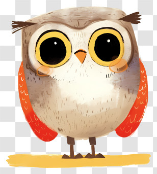 Baby Owl - Cute Owl With Big Eyes Transparent PNG