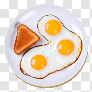 Scrambled Eggs - Plate Of Fried Eggs And Toast For Breakfast Transparent PNG