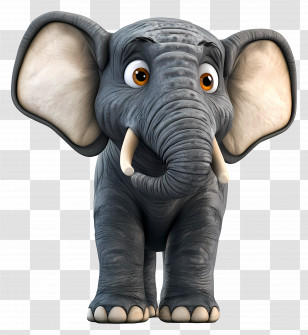 3d Elephant - Cute Baby Elephant Cartoon Transparent PNG