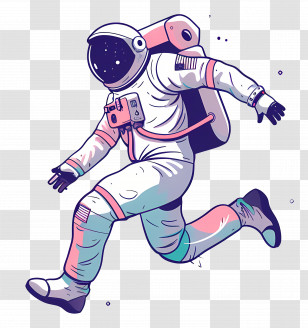 Astronaut Floating - Astronaut Running In Space Illustration Transparent PNG