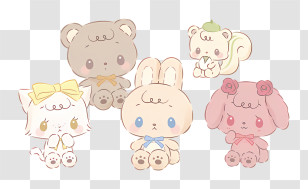 Creamy Afternoon - Cute Animal Friends Cartoon Illustration Transparent PNG
