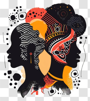 Black History Month - Abstract Silhouettes With Patterns Transparent PNG