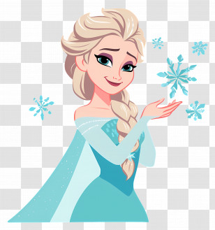 Frozen Elsa Princess - Ice Princess With Snowflakes Transparent PNG